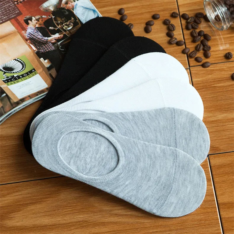 6pairs lot cotton men's ankle Socks super quality invisible sock anti-slip male socks men summmer Black White Gray Colors 1018-08