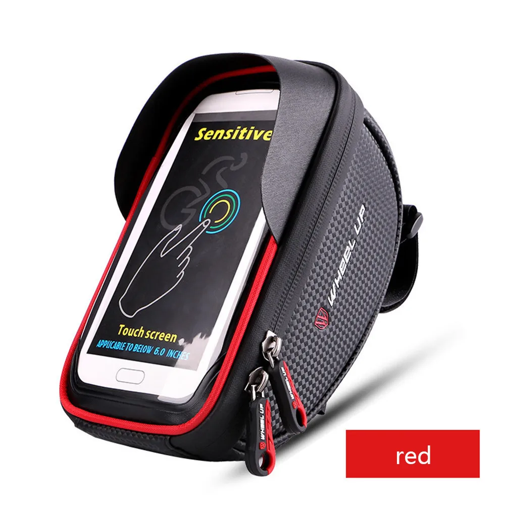 6,0 дюймовый водонепроницаемый велосипед для крепления мобильного телефона на велосипед держатель для телефона Подставка мотоциклетный руль сумка для крепления для Iphone samsung huawei - Цвет: Red