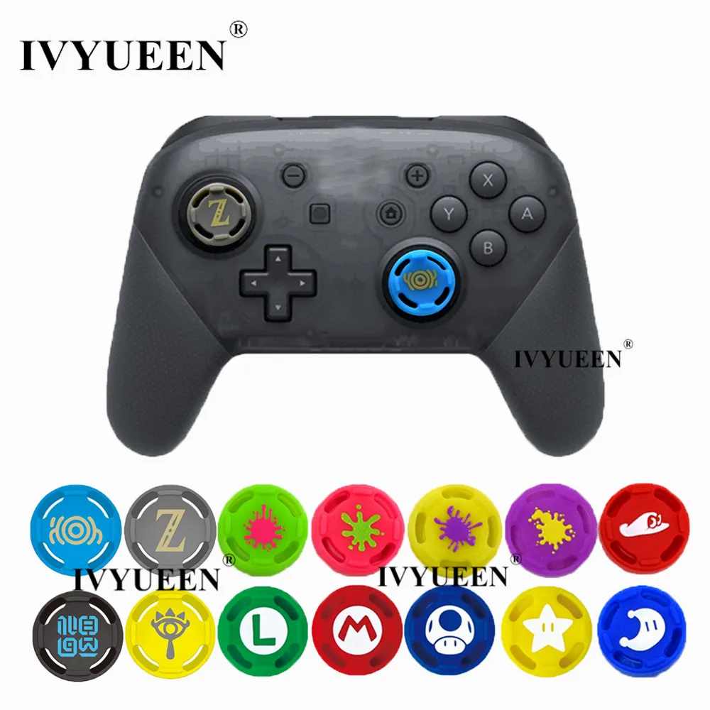 

IVYUEEN 2 Pack Silicone Grip Caps for Nintend Switch NS PRO Controller Analog Thumb Stick Skin Joystick Cover -14 colors