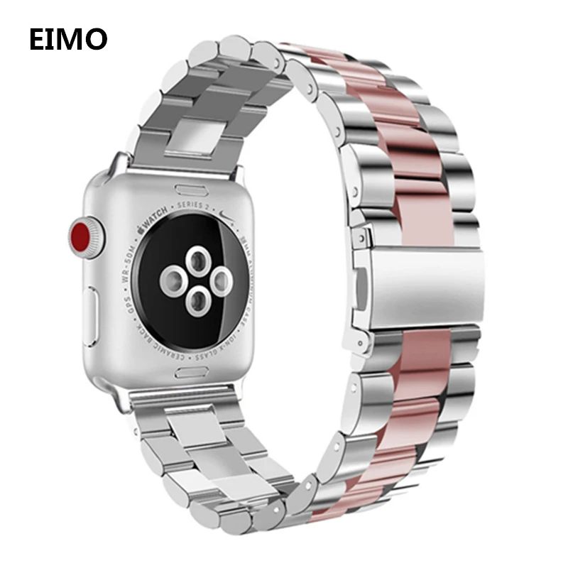 

EIMO For Apple watch band 42mm 38mm Stainless steel strap Link bracelet wrist bands belt Watchband For iwatch series 3/2/1
