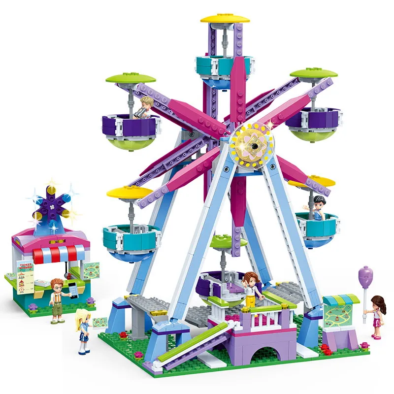 

9615 Gudi Girl Friends Amusement Park Ferris Wheel Model Building Blocks Enlighten Figure Toys For Children Compatible Legoe
