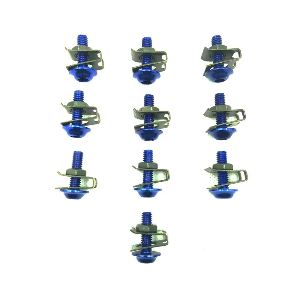 10pcs CNC Aluminum Fairing Body Work Bolts M6 6MM Spire Speed Fastener