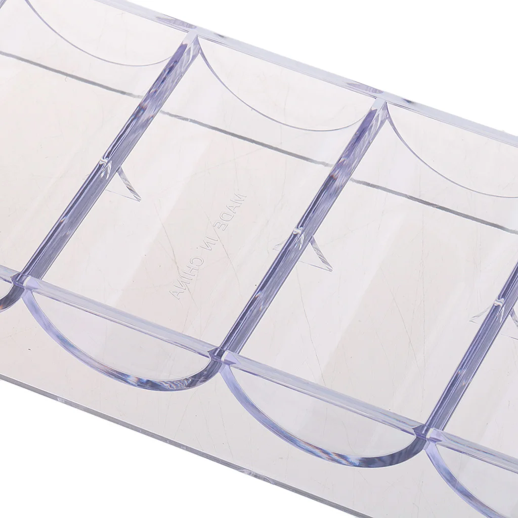 10 Pieces Transparent Acrylic Poker Chips Tray 100 Chips Storage Case for Party Home Casino Board Game No Lid 