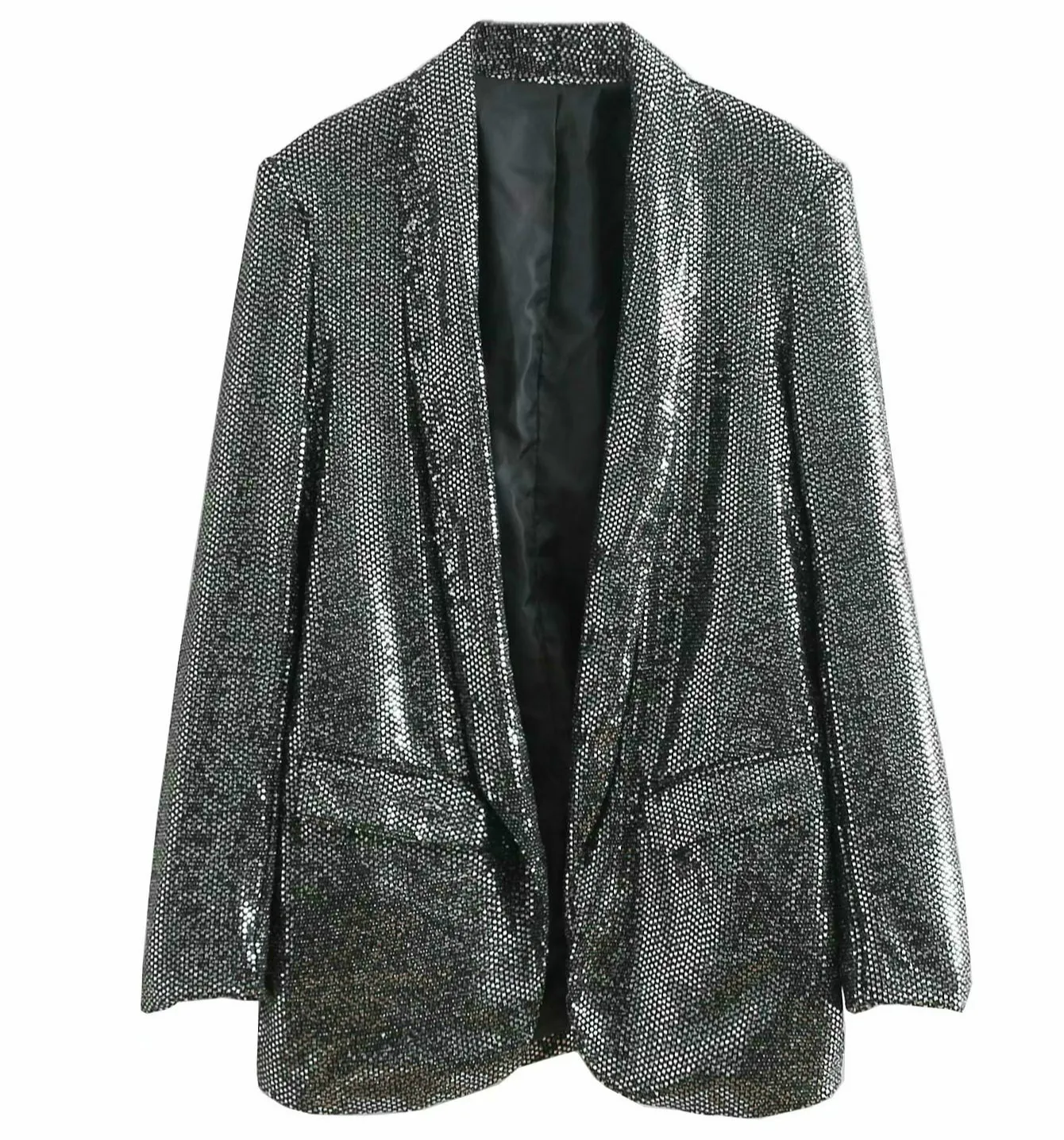 

Female suit ladies suit jacket 2019 spring and autumn new fashion sequins decorative solid color suit jacket blazer feminino