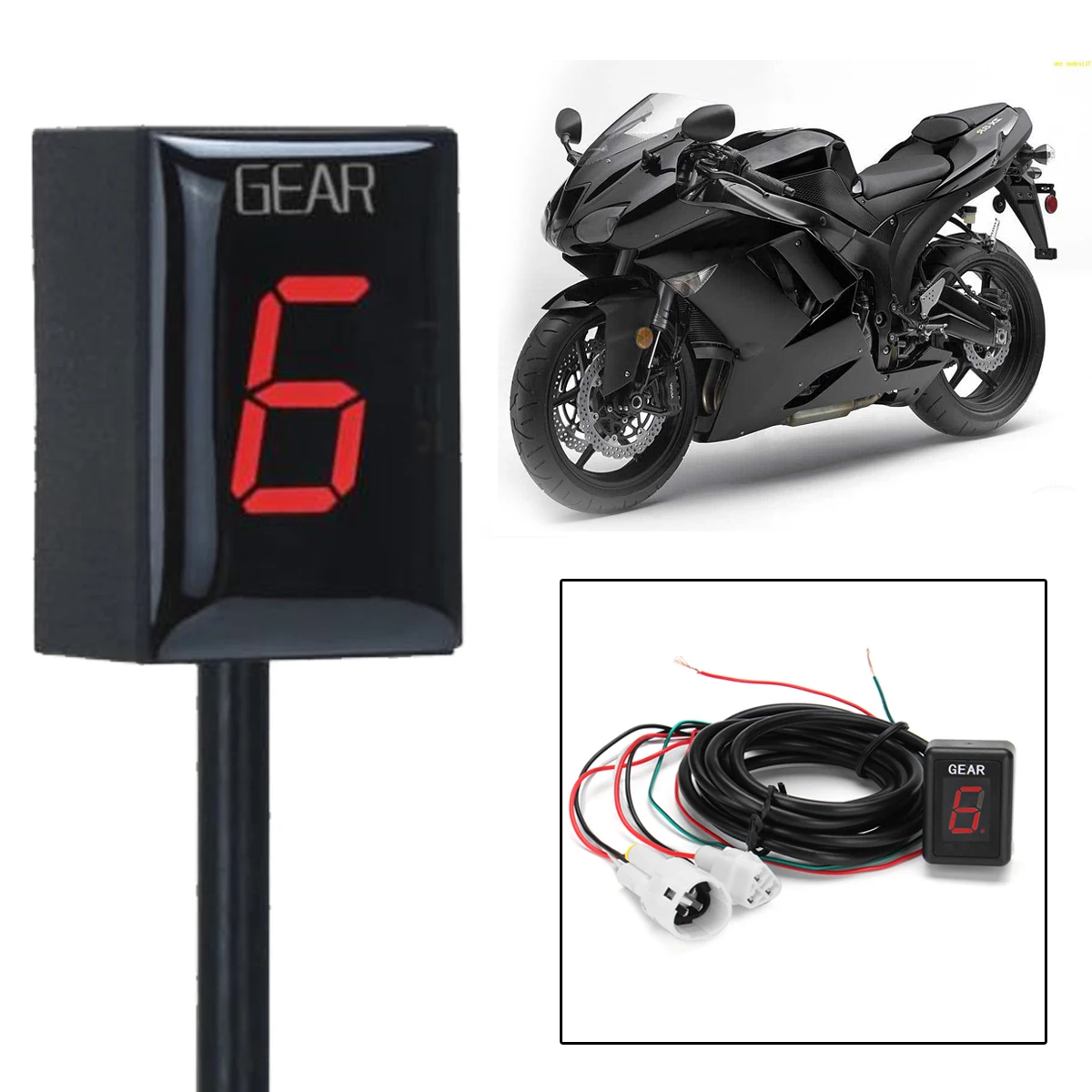 

Motorcycle LCD 1-6 Level Gear Indicator Digital Gear Meter for Suzuki GSX1400 SV650 SV1000 DL650 DL1000 GSX650F