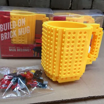 

New Creative DIY Build-on Brick Mug Lego Style Puzzle Mug Building Blocks Water Bottle Frozen Coffee Mug Christmas toy Mug gift