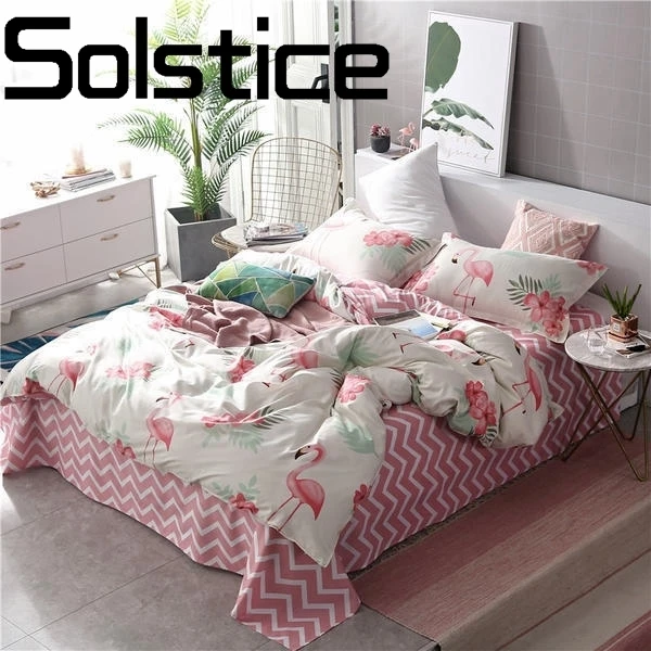 

Solstice Home Textile Four sets of Aloe Cotton Reactive Printing Comfort Scenery Quilt Cover Bed Sheet Pillow Set