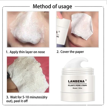 

LANBENA Blackhead Remover Nose Mask Acne Treatment Blackhead Deep Cleansing Black Mask Peeling Pore Strip Skin Care New Style
