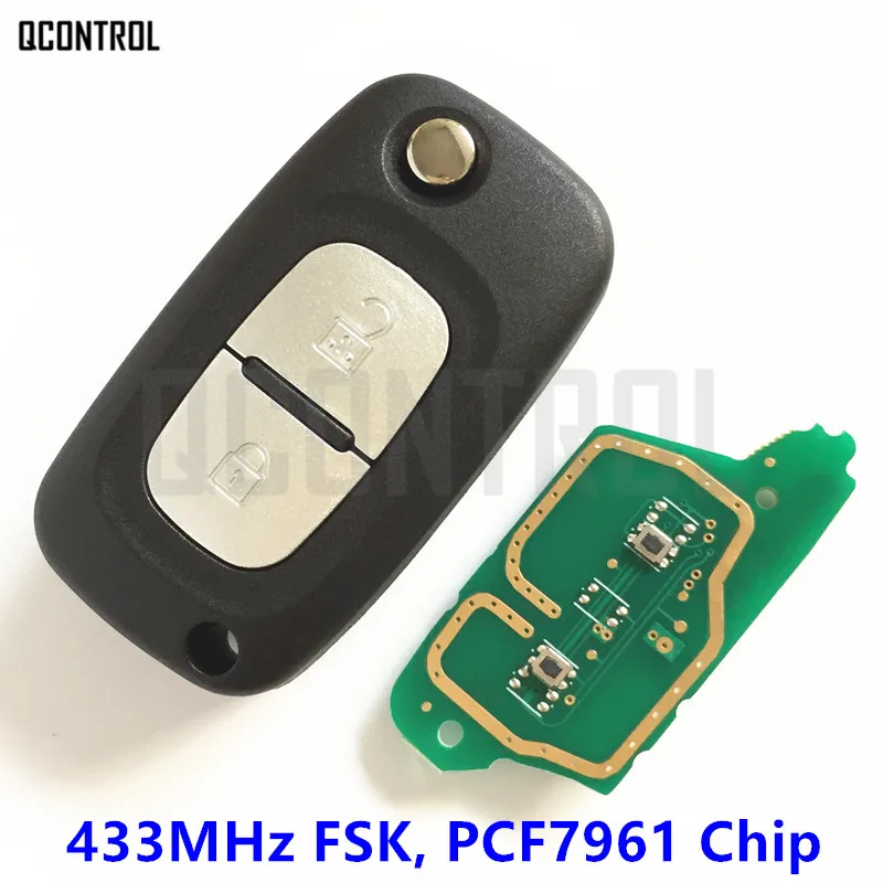 

QCONTROL Remote Key for Renault Clio Kangoo Twingo Wind 433MHz with PCF7961 ID46 Hitag2 Chip