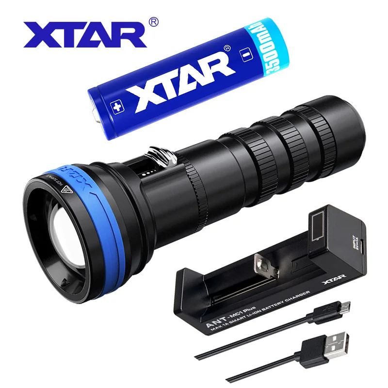 XTAR D06 1200 Дайвинг фонарик Cree XP-L2 V6 Макс 1200 люмен луч расстоянии 50 м магнитный выключатель для фонарика 100 метровое погружение Глубина - Испускаемый цвет: D06 3500mAh MC1