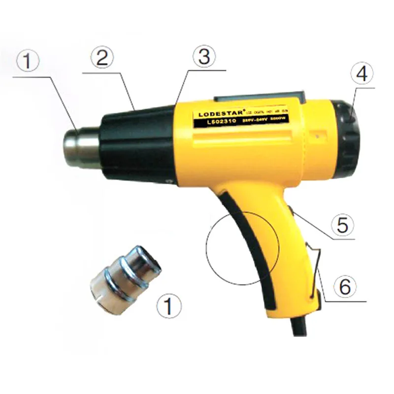 

LODESTAR Heat Gun2000W Electric Hot Air Gun Temperature-controlled Heat IC SMD Quality Welding Tools Adjustable+Nozzle heat Gun