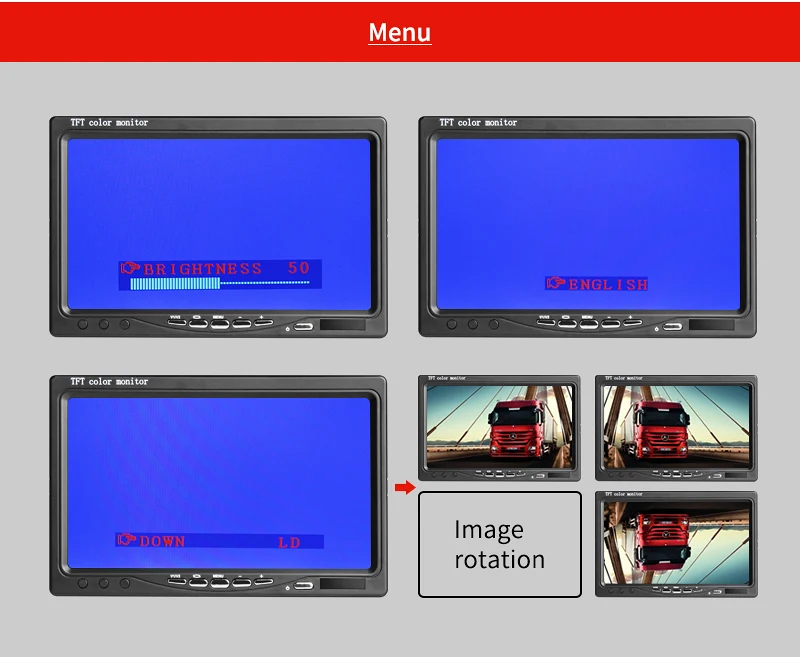 Gision 7 дюймов TFT цветной монитор 2CH видео вход VGA интерфейс высокое разрешение автомобильный монитор для AHD Мобильный Dvr