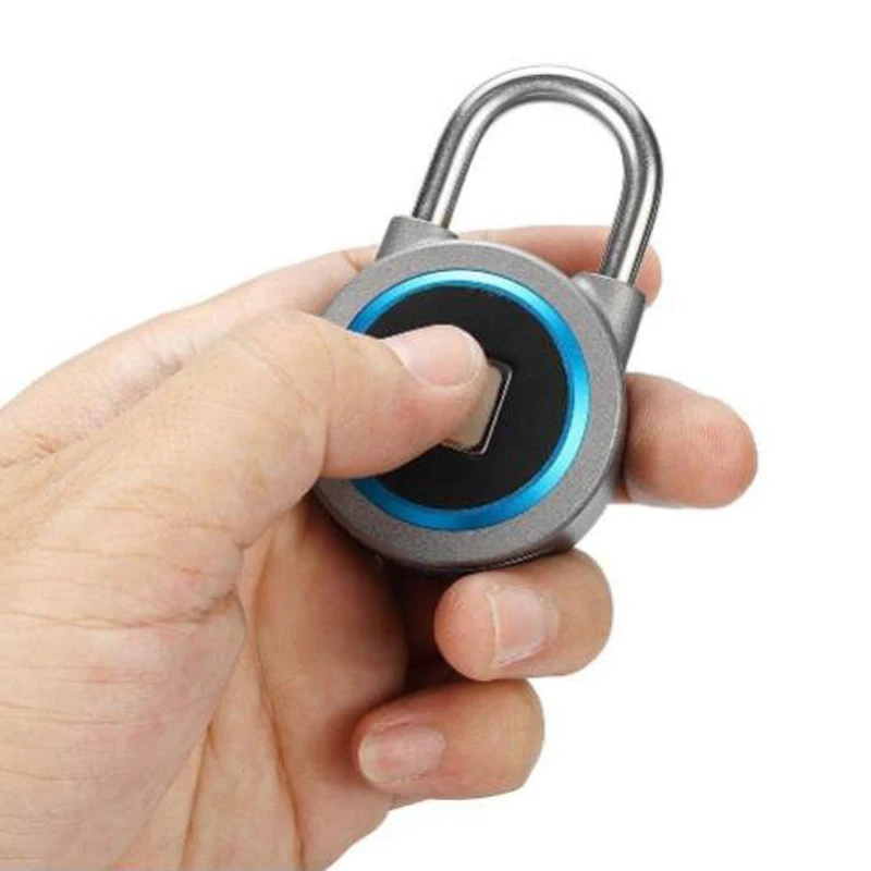

OBTNL Waterproof Keyless portable Bluetooth smart Fingerprint Lock padlock Anti-Theft iOS Android APP control door cabinet padlo