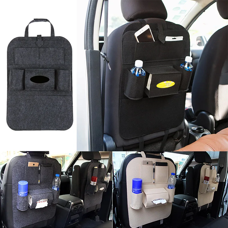 

Multi-pockets Car Felt Covers Seat Organizer Insulation Versatile Bag Storage Container Fixed Rear Seat Back Stowing Tidying
