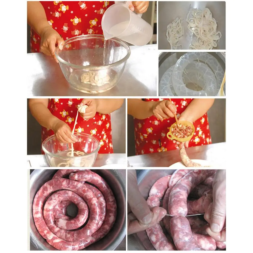 10PCS 2.5m/8.2ft Dry Intestine Sausage Casing Coat Meat Processing DIY Meat Making Tools Cooking Tool Sets Diameter 28-30mm