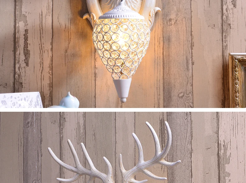 Один глава голова оленя настенный светильник Nordic гостиная ТВ фонарь настенный с задним освещением творческий лампы для украшения дома ZP425114