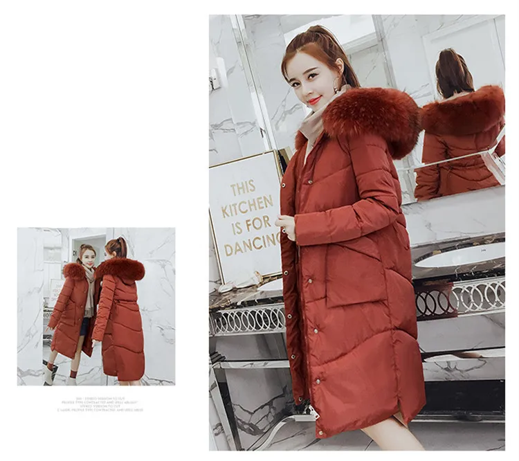 Women Parkas Long Winter Loose Cotton Coat Female Hooded Winter Jacket Women 2018 Women Winter Coat Korean Style LZ979 (10)
