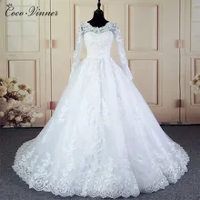 Arab Patten Дубай элегантное винтажное Кружевное белое бальное платье свадебное платье с халат с рукавами De Mariage свадебное платье принцессы W0030