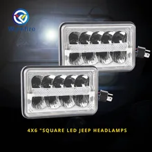 WUMFIRE 2 PCS 4×6 “praça LED Farol Farol Do Carro Farol Para Jeep Wrangler YJ MJ Comanche Cherokee XJ H6014 H6054 H6052