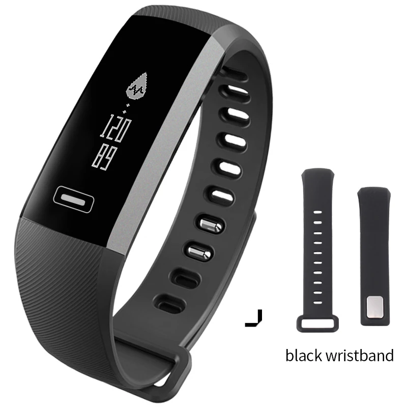 Tezer Топ спортивный смарт-браслет кислорода оксиметр артериального давления шагомер серый/черный/фиолетовый монитор сердечного ритма удаленного часов - Цвет: Add Black Wristband
