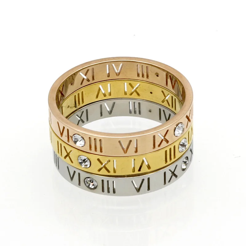 Fashion Titanium Crystal love Ring For Womwen Stainless Steel Finger Ring Men Jewelry femme Accessories