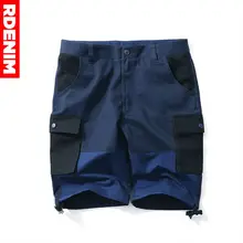 Новинка года; мужские спортивные шорты с карманами; летние хлопковые повседневные шорты в стиле хип-хоп и рабочая летняя одежда; цвет темно-синий, черный;# RD42Z