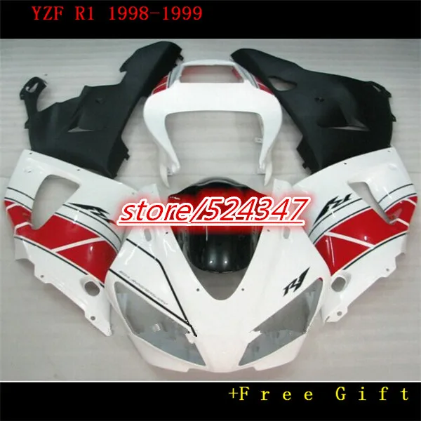 B дешевый комплект обтекателей для мотоцикла 1998 1999 YZFR1 98 99 YZF R1 белый красный
