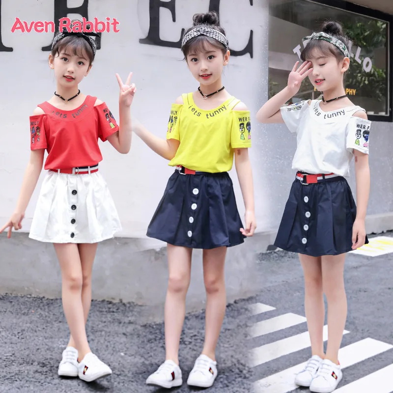 Aven/платье с кроликом Одежда для девочек детская одежда для маленьких девочек Детские платья для девочек, vestido, футболка+ платье комплект из 2 предметов