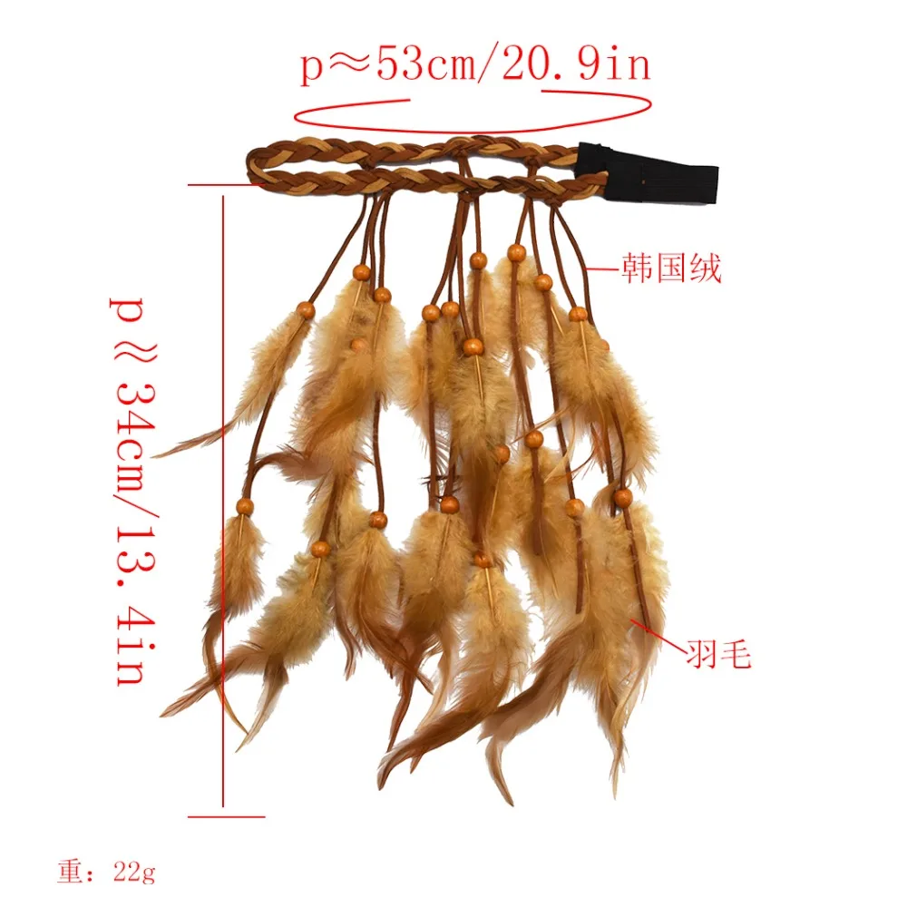 Feather Headdress Bohemian Hippie Headband Resin Beads Fashion Peacock Feather Headband Hair Accessories Jewelry Hair Jewelry Aliexpress