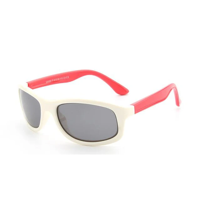 Детские поляризованные солнцезащитные очки TR90 серый классические модные очки детские солнечные очки UV400 Oculos de sol masculino - Цвет линз: white frame red