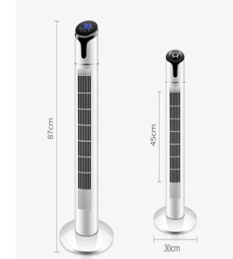 Электрический вентилятор в виде башни, семейный напольный вентилятор для общежития, пульт дистанционного управления, вертикальный гибкий вентилятор с воздушным охлаждением, без листьев