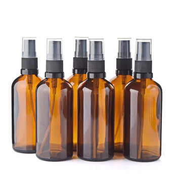 

24pcs 100ml Spray Bottle Empty Amber Glass Refillable Cosmetic Container With Fine Mist Sprayer For Essential Oils Perfume Brown