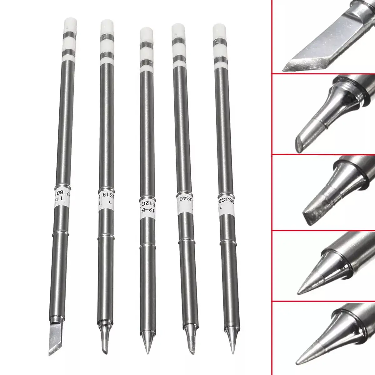 

Hakkofx-951/952/950d Soldering Tips5pcs T12-BC2/T12-I/T12-B/T12-K/T12-24 Soldering Iron Tips Soldering Tips