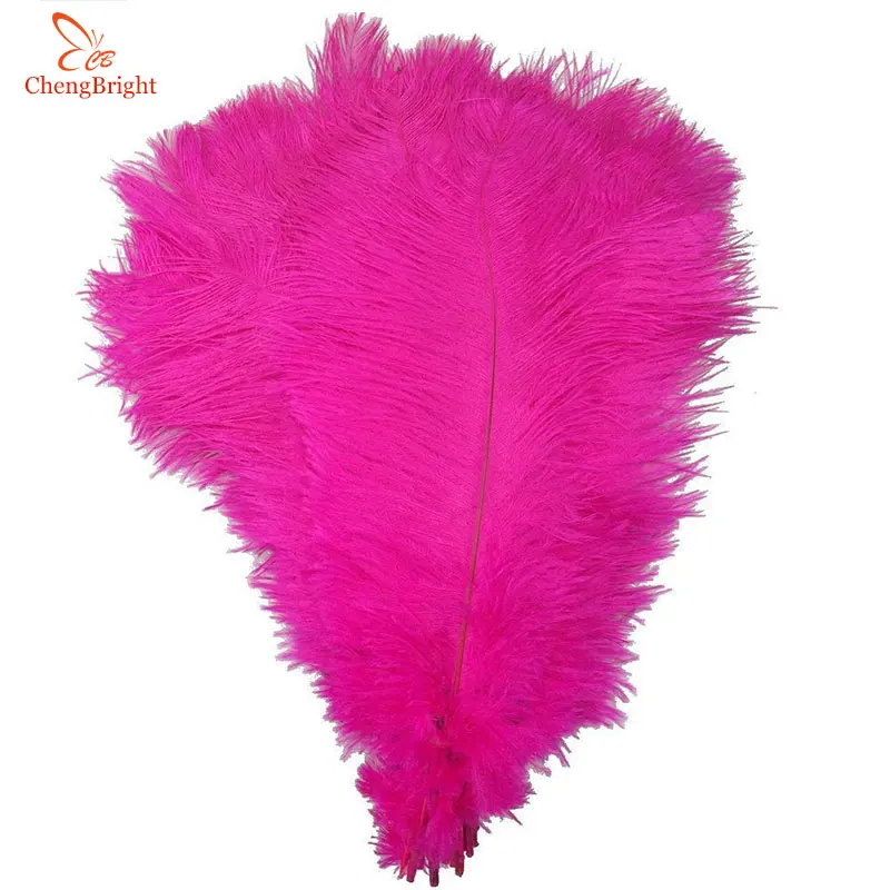 ChengBright 500 шт 18-20 дюймов/45-50 см настоящий Страус перья для украшение ручной работы перо Свадебные аксессуары Свадебный шлейф - Цвет: Rose