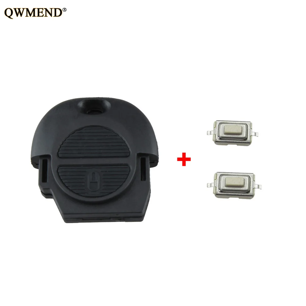 QWMEND 2 кнопки дистанционного Fob оболочки ключа для Nissan Micra Almera Primera X Trail + микро
