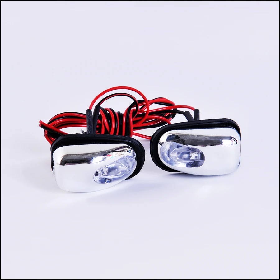 Universal 2pcs Windshield Washer Wiper Jet Water Spray Nozzle Spout with LED Light 5
