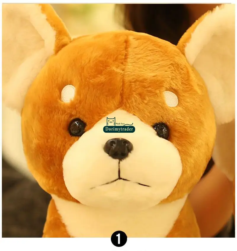 Dorimytrader New Pop Animal Shiba Inu Plush Toy Big 45cm Stuffed Simulated Akita Dogs Doll Pillow Present for Kids DY61719 (19)