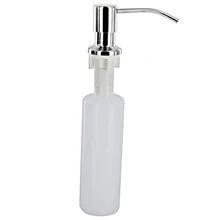 Kitchen Sink Faucet Plastic Soap Dispenser with Stainless Steel Replacement Pump for Liquid Lotion Shampoo Container