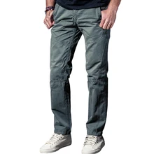 Прямая Новые мужские брюки карго серого цвета с большими карманами мужские повседневные брюки легкая стирка мужские армейские брюки 29-38 JPCK10