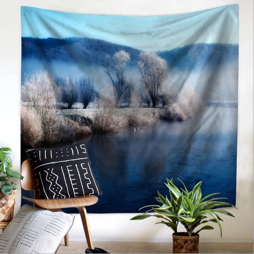Buy Home Decor Polyester Fabric Snowy Landscape