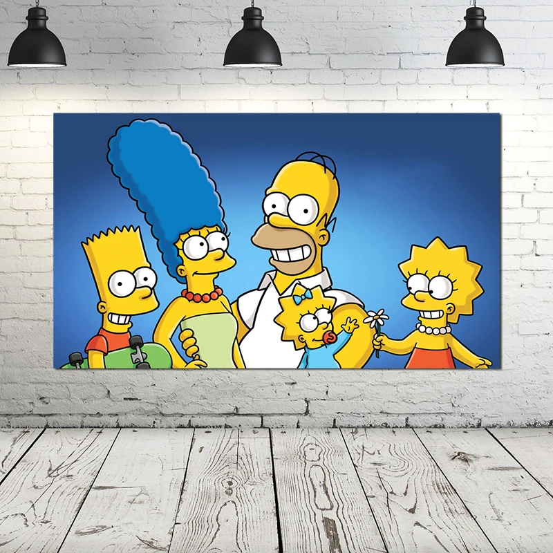 Keluarga Kartun Film Wallpaper Hd Kanvas Poster Cetak Dinding Seni Lukisan Dekoratif Gambar Kamar Tidur Modern Dekorasi Rumah Painting Calligraphy Aliexpress