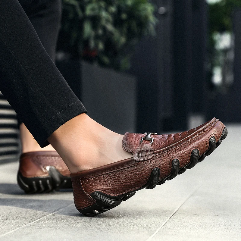 size 38-47 Men's genuine Leather Casual Shoes outdoor Men Loafer Crocodile Moccasins Men Loafers Leather Casual Boat Shoes L5 size 38-47 Men's genuine Leather Casual Shoes outdoor Men Loafer Crocodile Moccasins Men Loafers Leather Casual Boat Shoes L5