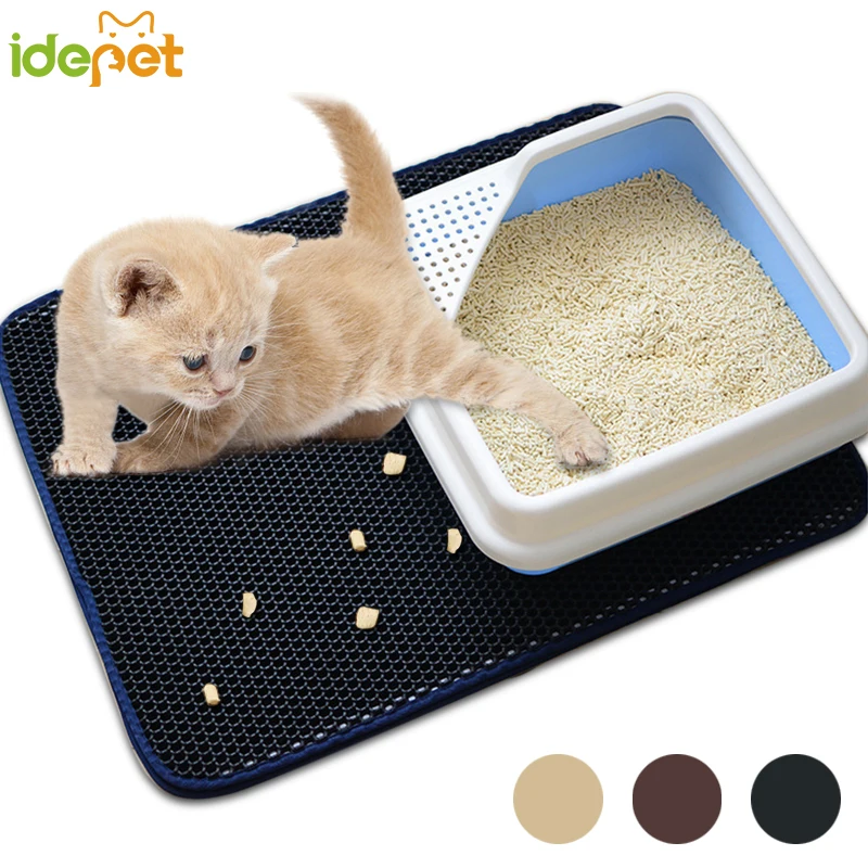 Cat Litter Mat Double Layer Cat Clean Sanitary Mats Waterproof Bottom