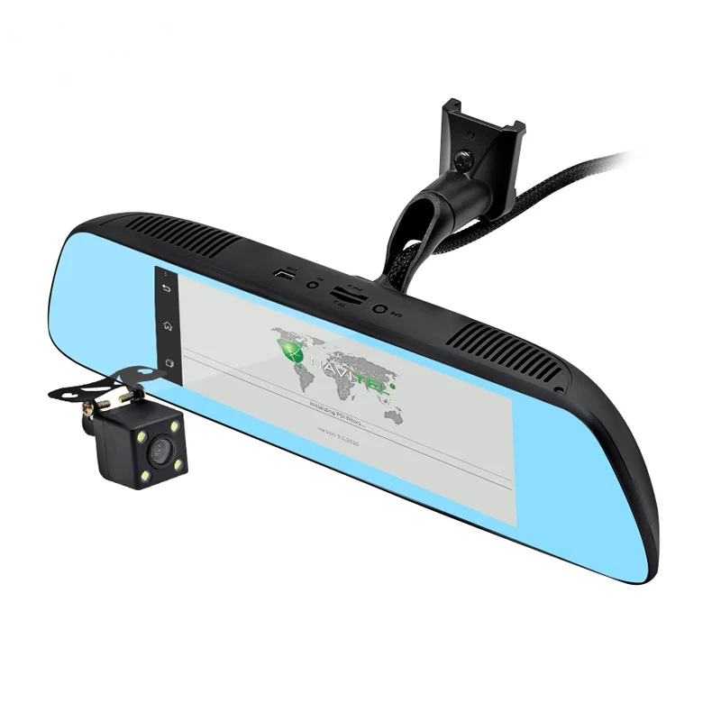 Cemicen 7 дюймов 3G Android 5,1 Автомобильный dvr Dash Cam Автомобильное зеркало заднего вида камера с двумя объективами gps навигация Wifi bluetooth-рекордер