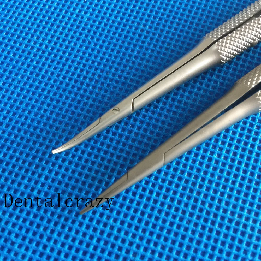 2019 Новый 2 шт. зубные Castroviejo держатели игл 18 см прямой/изогнутый инструмент для стоматологические инструменты с замком