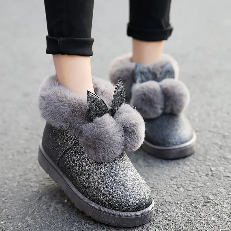 

Warm winter women boots 2019 new fashion winter ankle boots women shoes sweet flats casual shoes woman zapatos de mujer