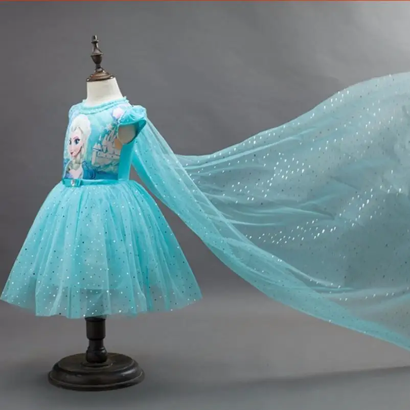 Таможенная модная детская одежда для девочек платье Анны и Эльзы платья с Эльзой для маленьких девочек, для маленьких принцесс, Infantis, для детей возрастом от 2 до 10 лет
