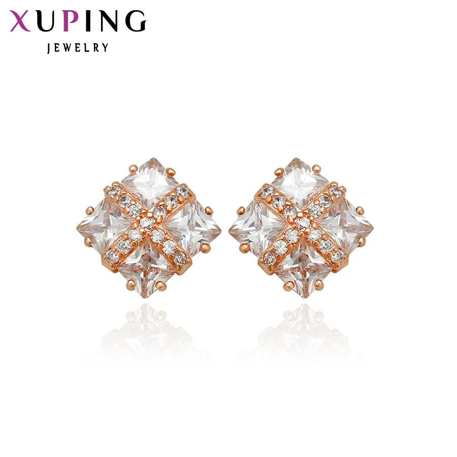 

Xuping Gold Color Plated with White Synthetic Cubic Zirconia Wholesale Jewelry Earrings For Girls Women Gift 90980