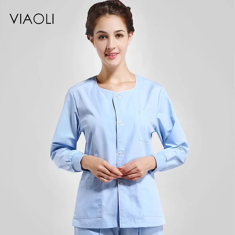 

Viaoli women and men Medical Clothing Single-breasted short sleeves Medical Services Uniform Nurse Clothing Protect Lab Coats