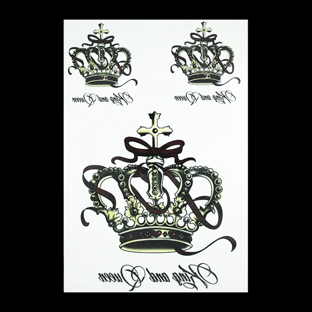 1 PC Fashion Crown Flower Arm Sleeve Waterproof Temporary Tattoo HB031 for Women Man Body Art Painting Tattoo Sticker Decoration